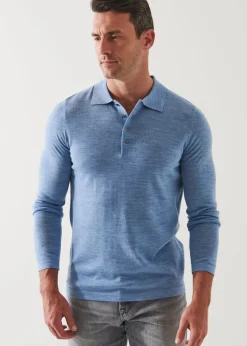 PATRICK ASSARAF Extra-Fine Merino Button Polo|Men Polos