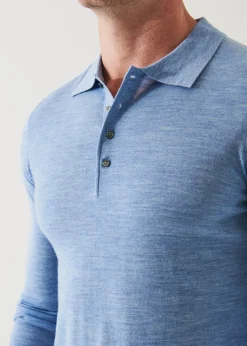 PATRICK ASSARAF Extra-Fine Merino Button Polo|Men Polos