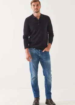 PATRICK ASSARAF Extra-Fine Merino Button Polo|Men Polos