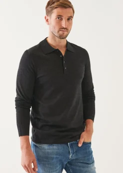 PATRICK ASSARAF Extra-Fine Merino Button Polo|Men Polos