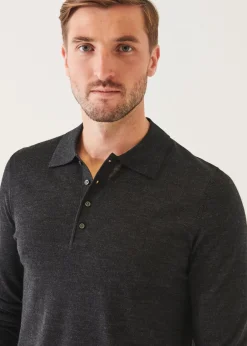 PATRICK ASSARAF Extra-Fine Merino Button Polo|Men Polos
