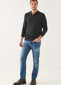 PATRICK ASSARAF Extra-Fine Merino Button Polo|Men Polos