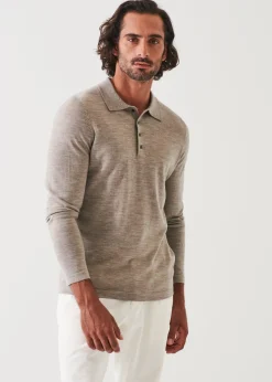 PATRICK ASSARAF Extra-Fine Merino Button Polo|Men Polos