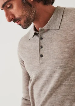 PATRICK ASSARAF Extra-Fine Merino Button Polo|Men Polos