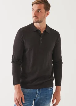 PATRICK ASSARAF Extra-Fine Merino Button Polo|Men Polos
