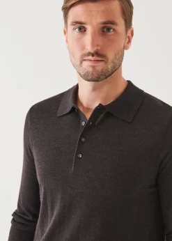PATRICK ASSARAF Extra-Fine Merino Button Polo|Men Polos