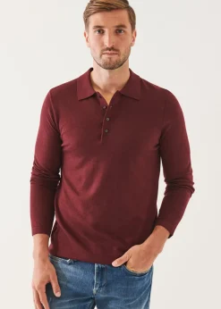 PATRICK ASSARAF Extra-Fine Merino Button Polo|Men Polos