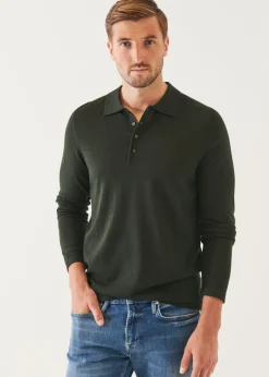 PATRICK ASSARAF Extra-Fine Merino Button Polo|Men Polos