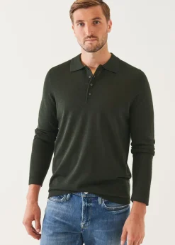 PATRICK ASSARAF Extra-Fine Merino Button Polo|Men Polos