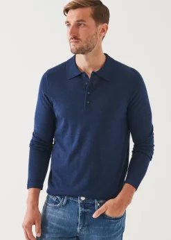 PATRICK ASSARAF Extra-Fine Merino Button Polo|Men Polos