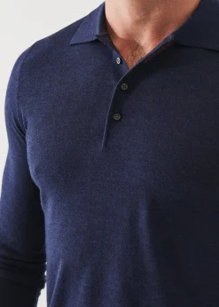 PATRICK ASSARAF Extra-Fine Merino Button Polo|Men Polos