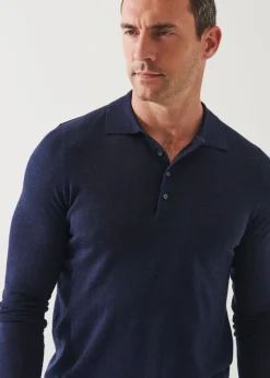 PATRICK ASSARAF Extra-Fine Merino Button Polo|Men Polos