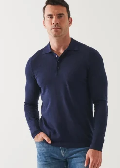 PATRICK ASSARAF Extra-Fine Merino Button Polo|Men Polos