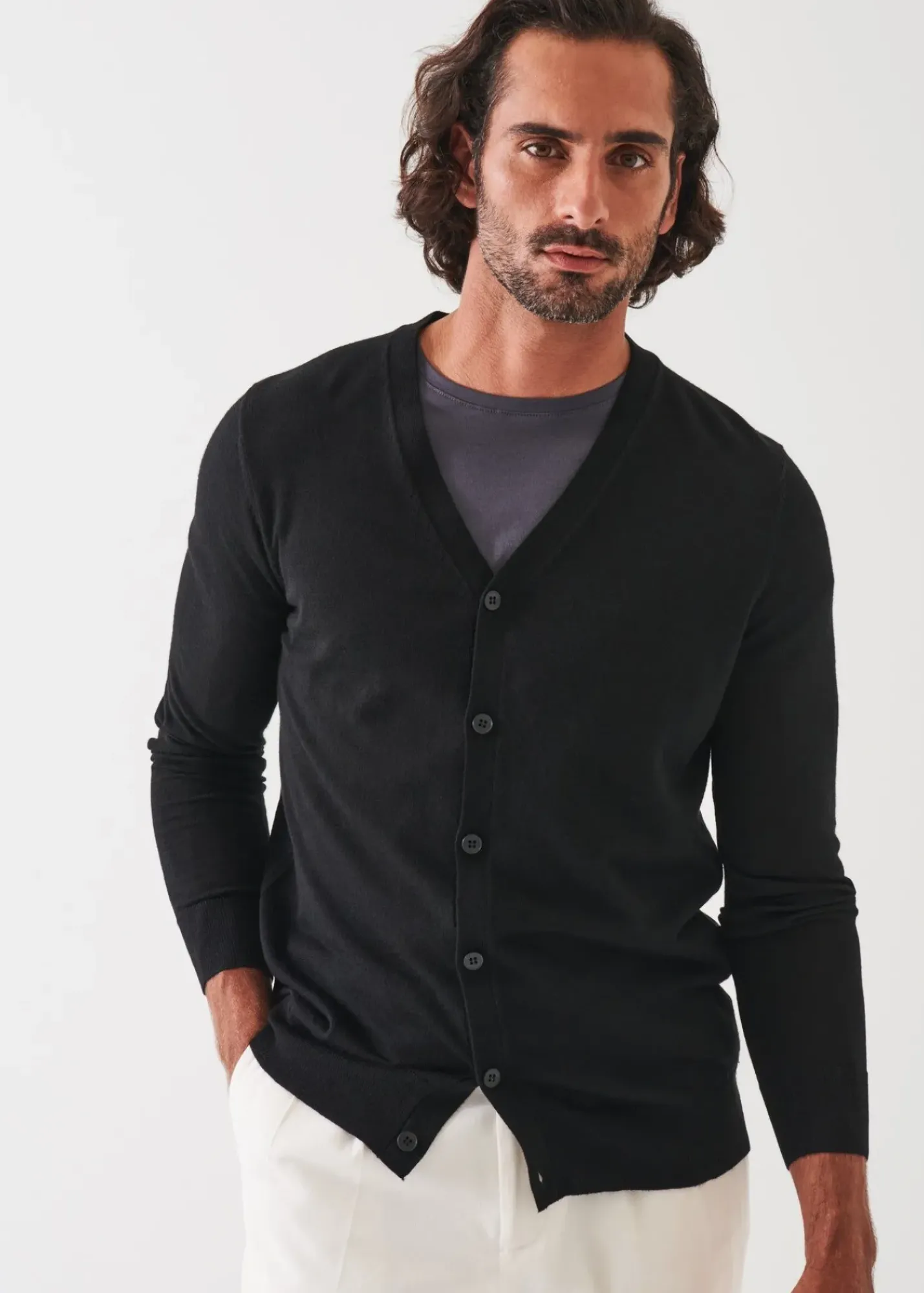PATRICK ASSARAF Extra-Fine Merino Cardigan|Men Knitwear