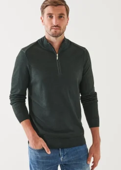 PATRICK ASSARAF Extra-Fine Merino Cold Dye Quarter Zip|Men Knitwear