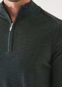 PATRICK ASSARAF Extra-Fine Merino Cold Dye Quarter Zip|Men Knitwear