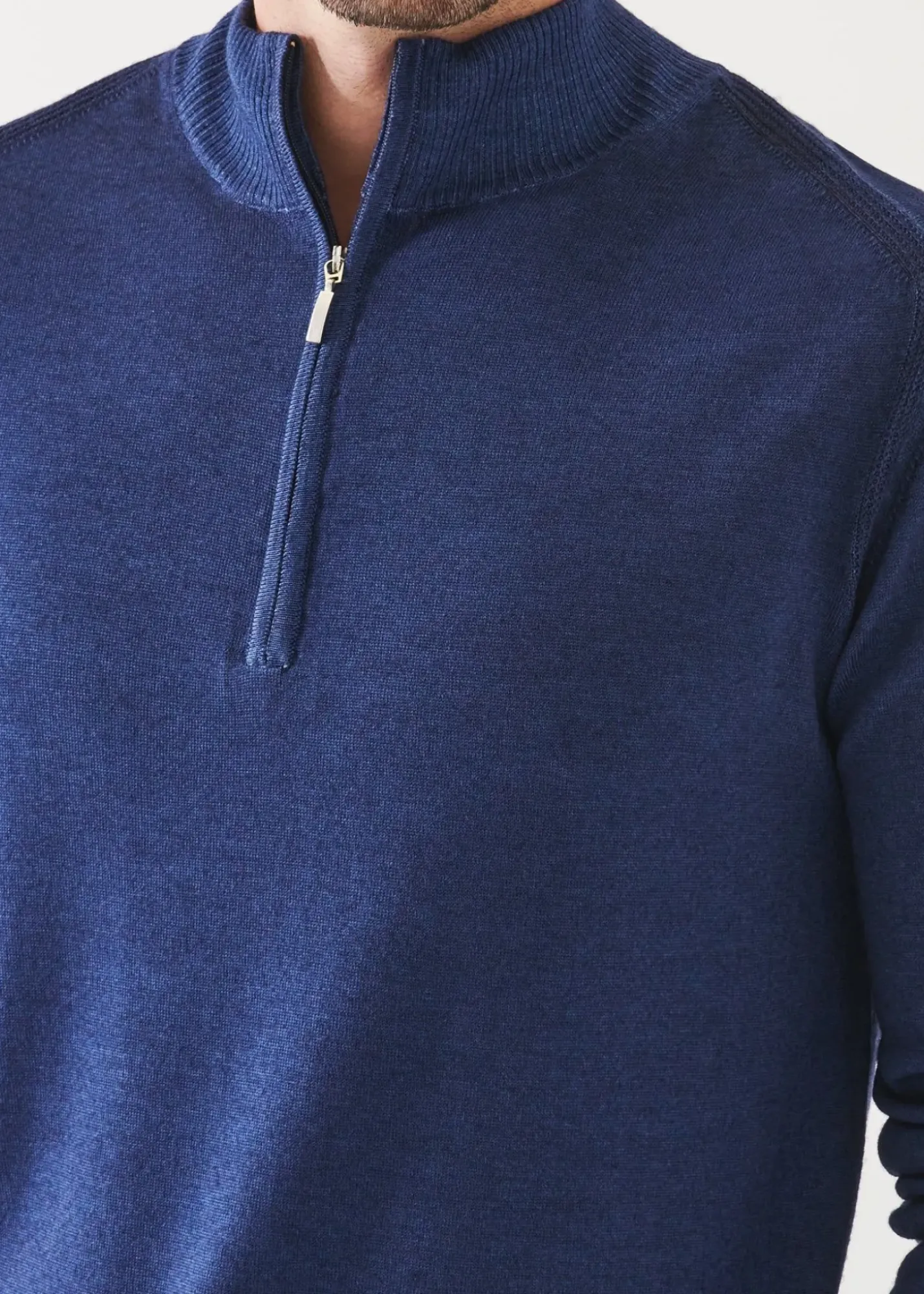 PATRICK ASSARAF Extra-Fine Merino Cold Dye Quarter Zip|Men Knitwear