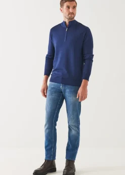 PATRICK ASSARAF Extra-Fine Merino Cold Dye Quarter Zip|Men Knitwear