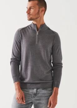 PATRICK ASSARAF Extra-Fine Merino Cold Dye Quarter Zip|Men Knitwear