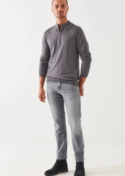PATRICK ASSARAF Extra-Fine Merino Cold Dye Quarter Zip|Men Knitwear