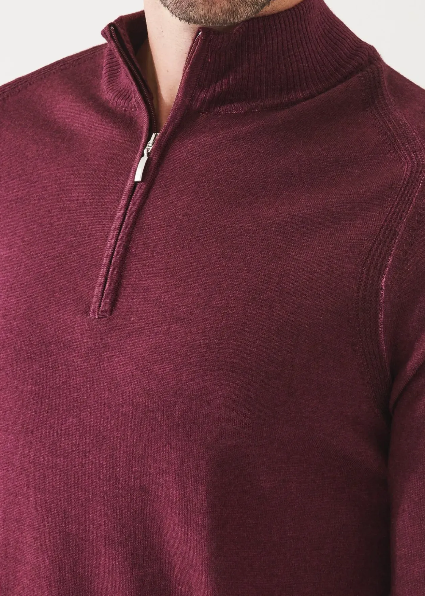PATRICK ASSARAF Extra-Fine Merino Cold Dye Quarter Zip|Men Knitwear