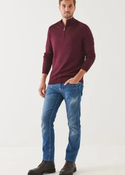 PATRICK ASSARAF Extra-Fine Merino Cold Dye Quarter Zip|Men Knitwear