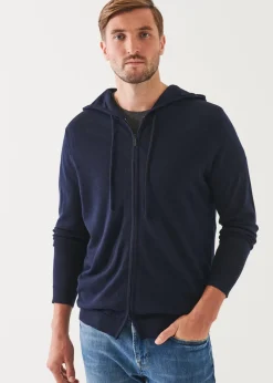 PATRICK ASSARAF Extra-Fine Merino Full Zip Hoodie|Men Knitwear