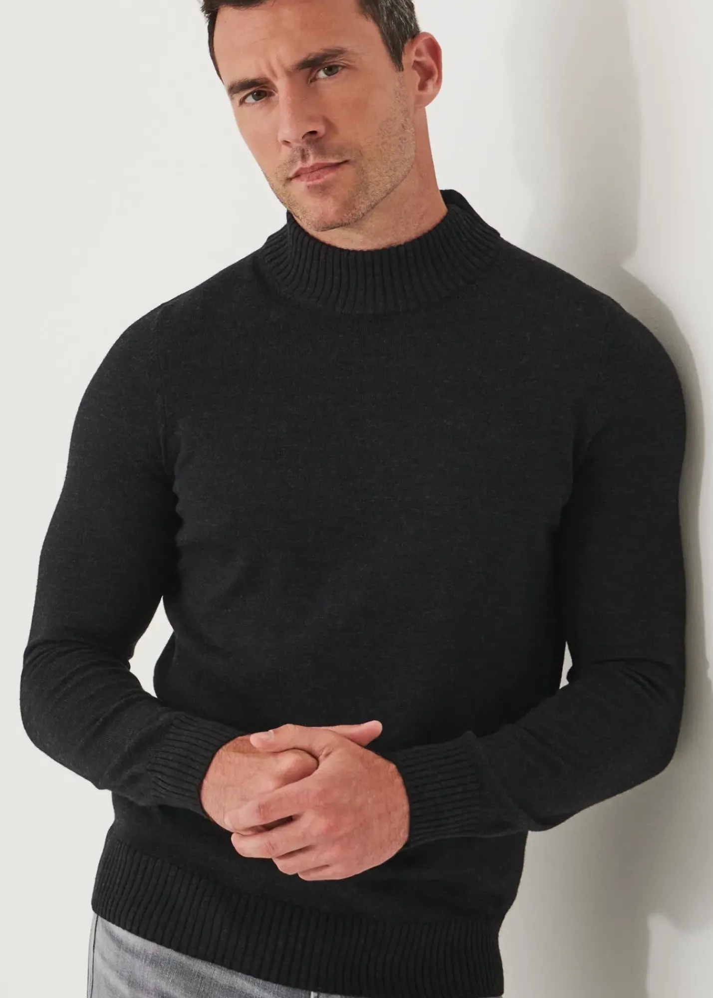 PATRICK ASSARAF Extra-Fine Merino Mock Neck Sweater|Men Knitwear