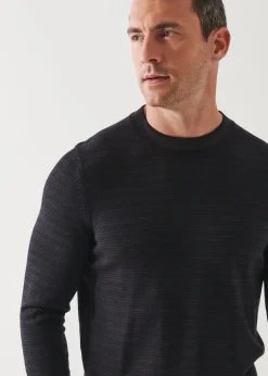 PATRICK ASSARAF Extra-Fine Merino Multi Stripe Crewneck|Men Knitwear