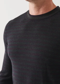 PATRICK ASSARAF Extra-Fine Merino Multi Stripe Crewneck|Men Knitwear