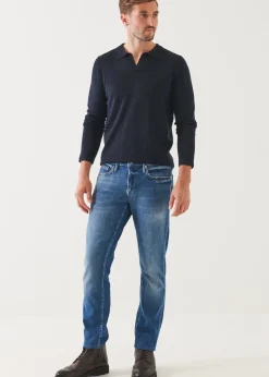 PATRICK ASSARAF Extra-Fine Merino Open Polo|Men Knitwear
