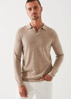 PATRICK ASSARAF Extra-Fine Merino Open Polo|Men Knitwear