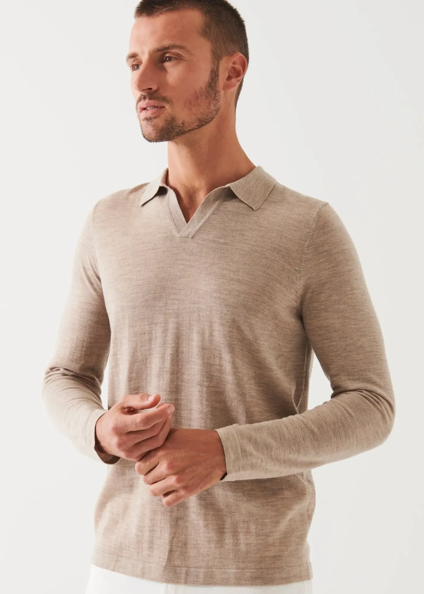 PATRICK ASSARAF Extra-Fine Merino Open Polo|Men Polos