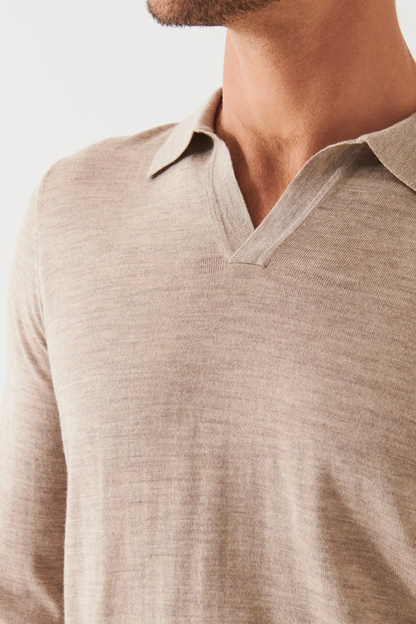PATRICK ASSARAF Extra-Fine Merino Open Polo|Men Polos