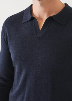 PATRICK ASSARAF Extra-Fine Merino Open Polo|Men Polos