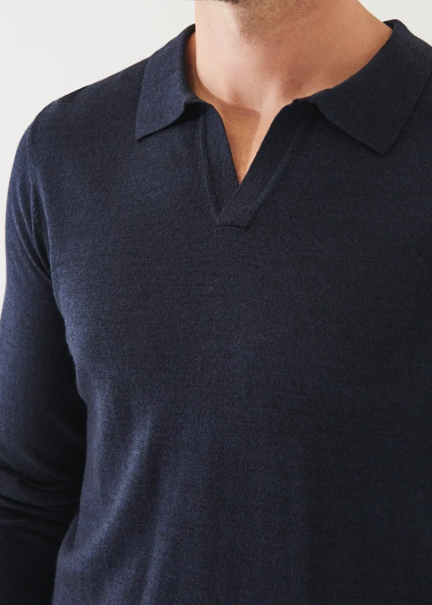PATRICK ASSARAF Extra-Fine Merino Open Polo|Men Polos
