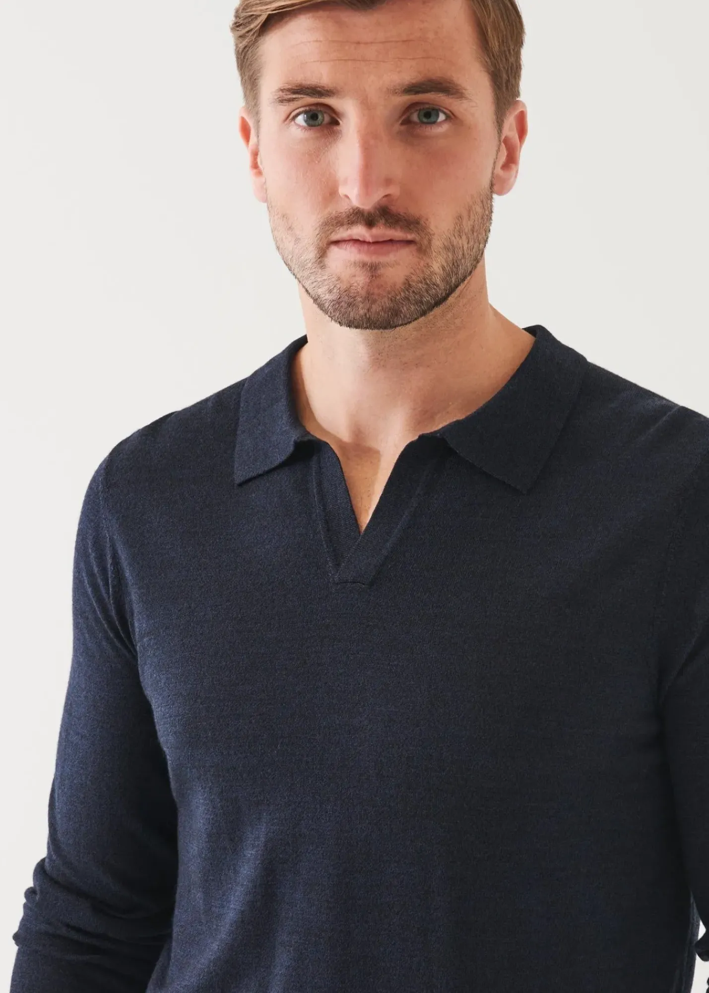PATRICK ASSARAF Extra-Fine Merino Open Polo|Men Polos