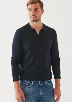 PATRICK ASSARAF Extra-Fine Merino Open Polo|Men Polos