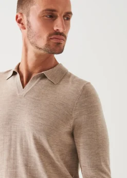 PATRICK ASSARAF Extra-Fine Merino Open Polo|Men Polos