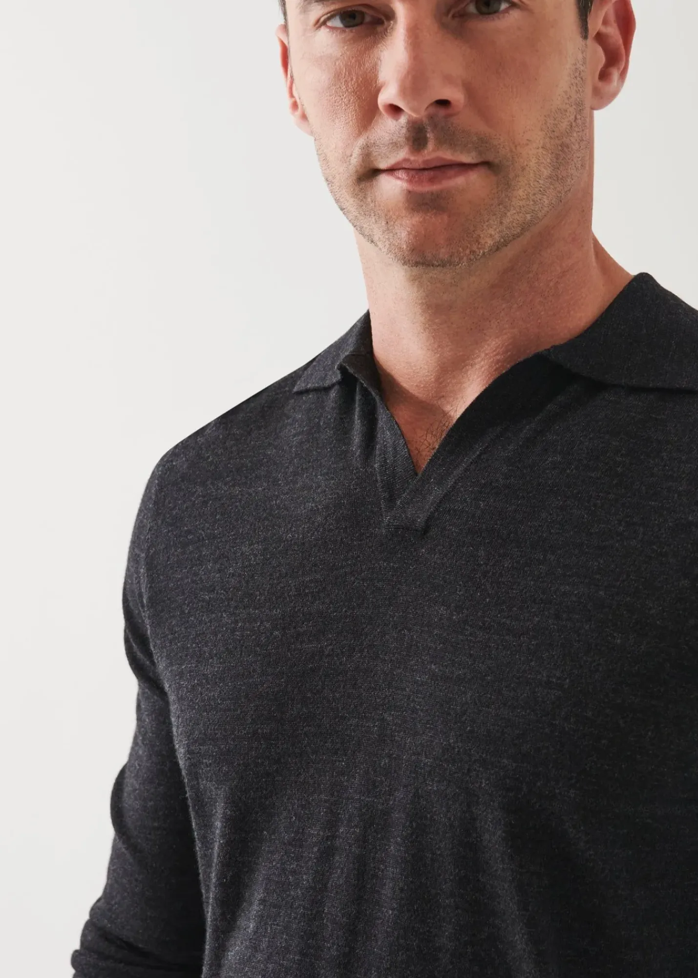 PATRICK ASSARAF Extra-Fine Merino Open Polo|Men Polos