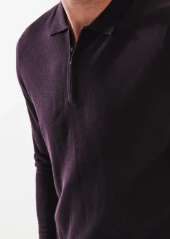 PATRICK ASSARAF Extra-Fine Merino Quarter Zip Polo|Men Knitwear