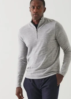 PATRICK ASSARAF Extra-Fine Merino Quarter Zip|Men Knitwear