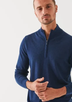 PATRICK ASSARAF Extra-Fine Merino Quarter Zip|Men Knitwear