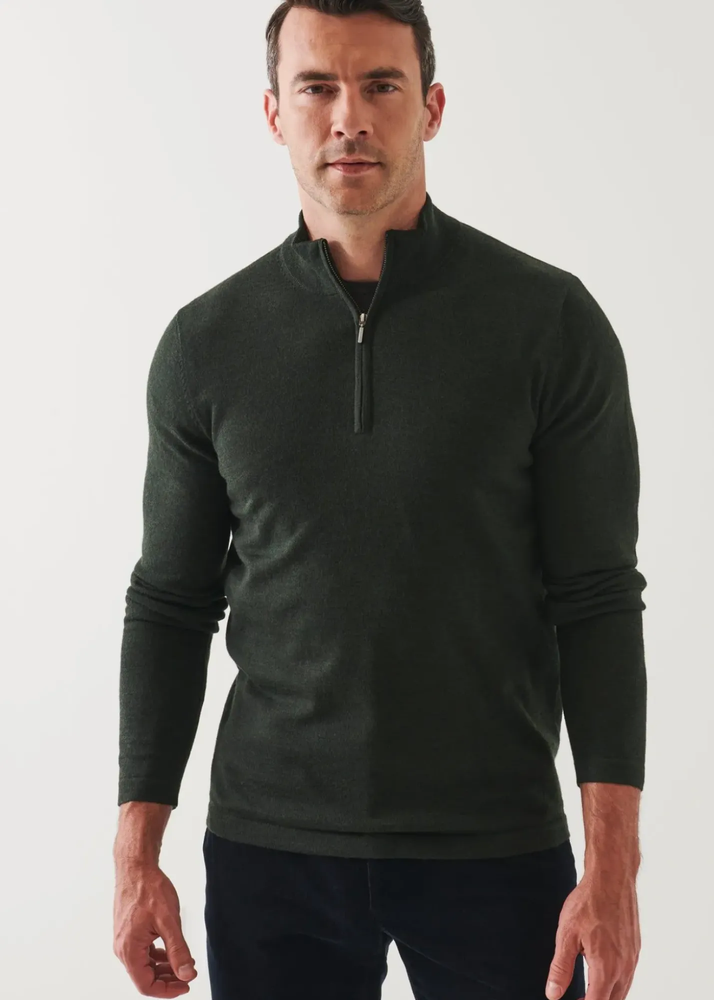PATRICK ASSARAF Extra-Fine Merino Quarter Zip|Men Knitwear