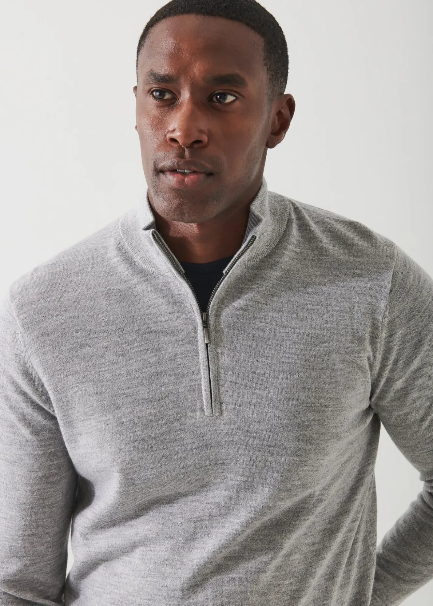 PATRICK ASSARAF Extra-Fine Merino Quarter Zip|Men Knitwear