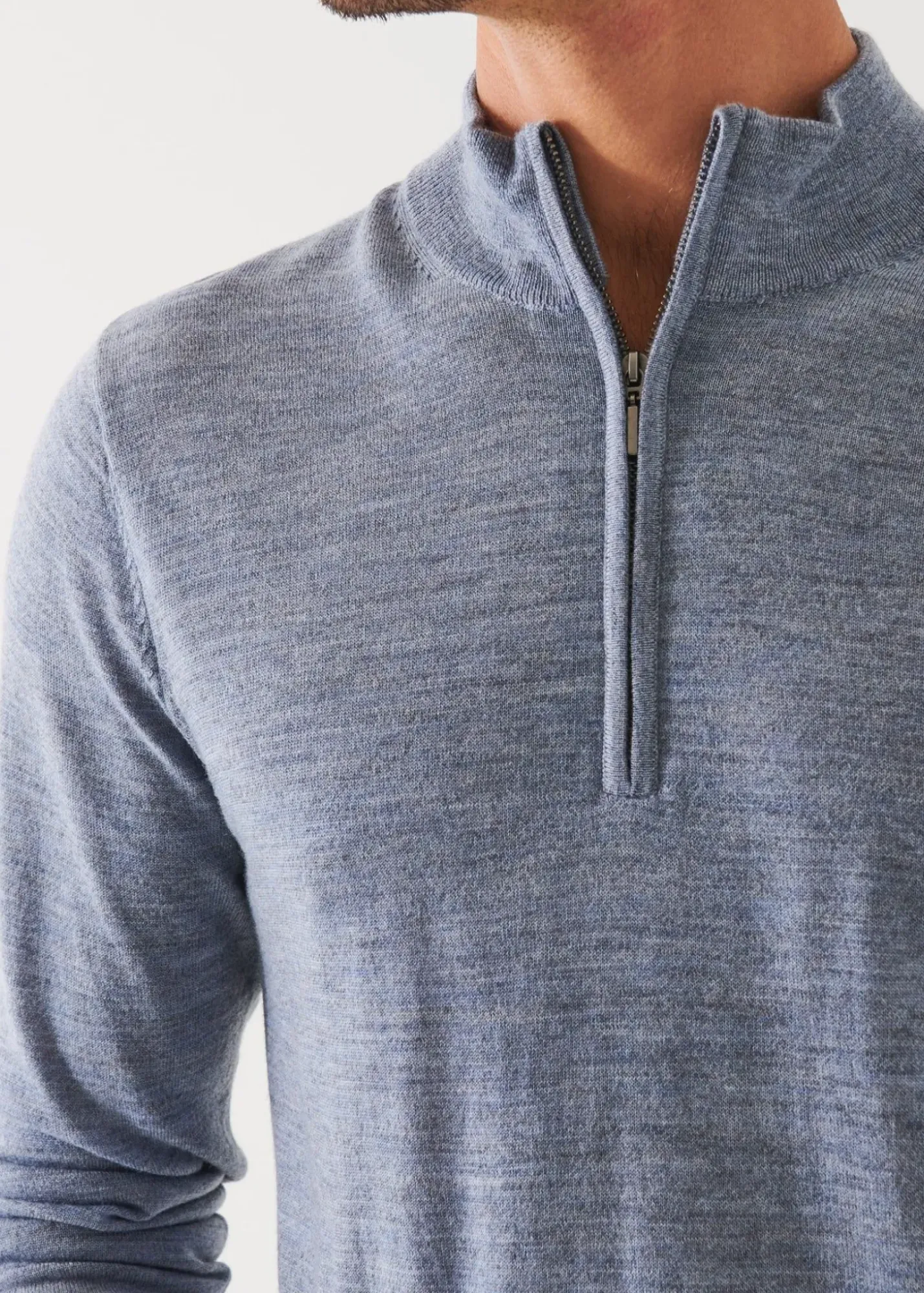PATRICK ASSARAF Extra-Fine Merino Quarter Zip|Men Knitwear