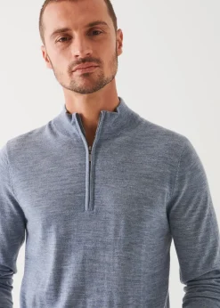 PATRICK ASSARAF Extra-Fine Merino Quarter Zip|Men Knitwear