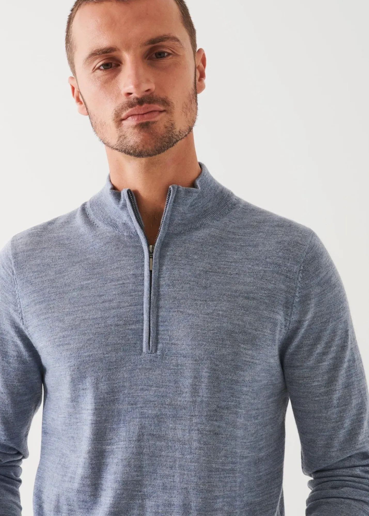 PATRICK ASSARAF Extra-Fine Merino Quarter Zip|Men Knitwear