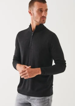PATRICK ASSARAF Extra-Fine Merino Quarter Zip|Men Knitwear