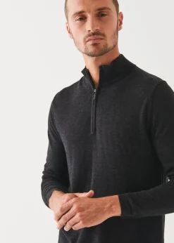 PATRICK ASSARAF Extra-Fine Merino Quarter Zip|Men Knitwear